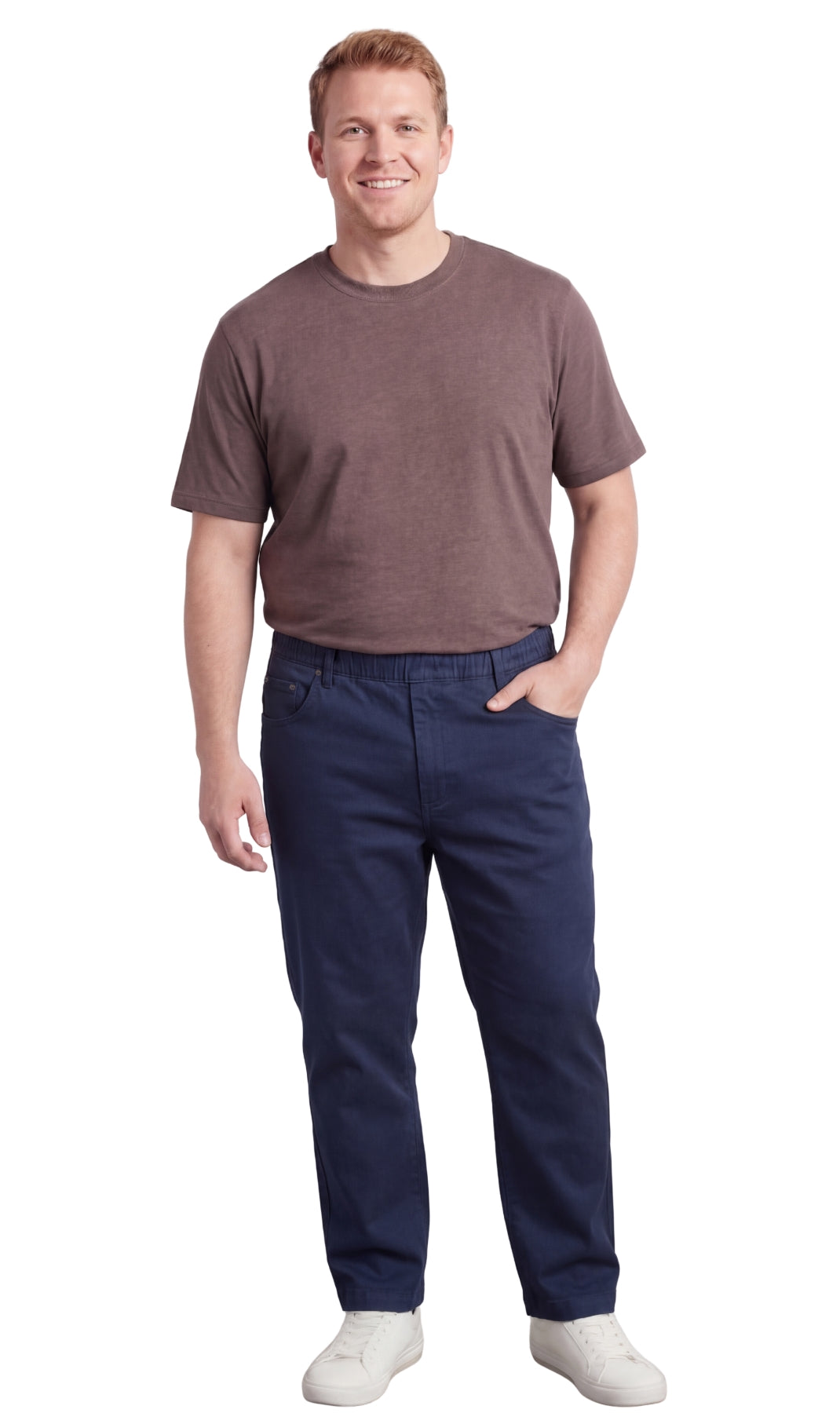 Vaqueros ligeros informales de hombre con cintura elástica – Pantalones vaqueros y de sarga de corte fácil