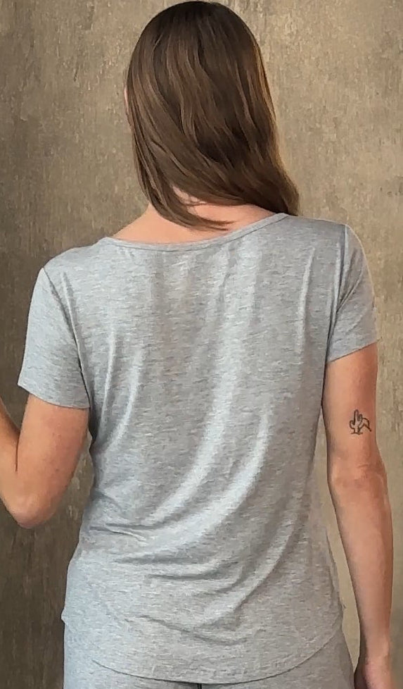 Camiseta de manga corta de bambú para mujer