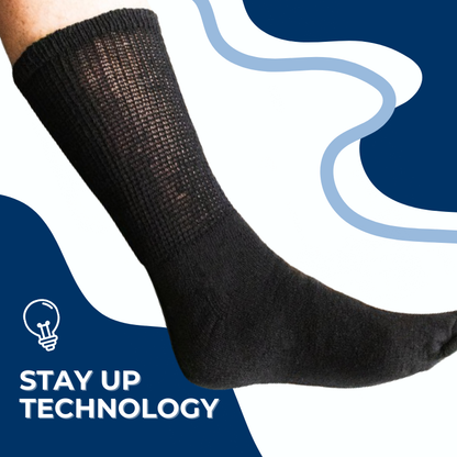 Calcetines de algodón para diabéticos, estilo tripulación, para hombre (6 pares)