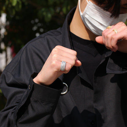 Anillo cubano giratorio con circonita estilo hip-hop