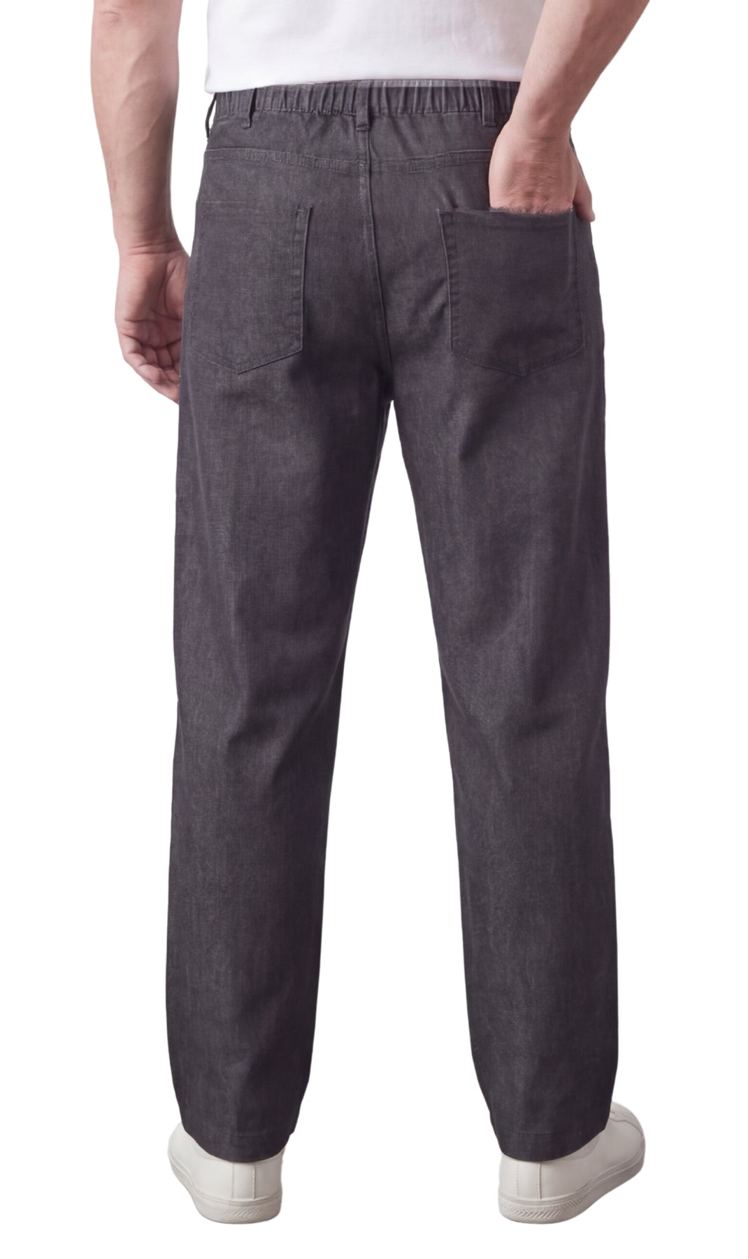Vaqueros ligeros informales de hombre con cintura elástica – Pantalones vaqueros y de sarga de corte fácil