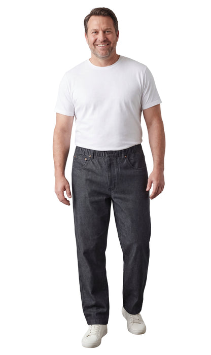 Vaqueros ligeros informales de hombre con cintura elástica – Pantalones vaqueros y de sarga de corte fácil