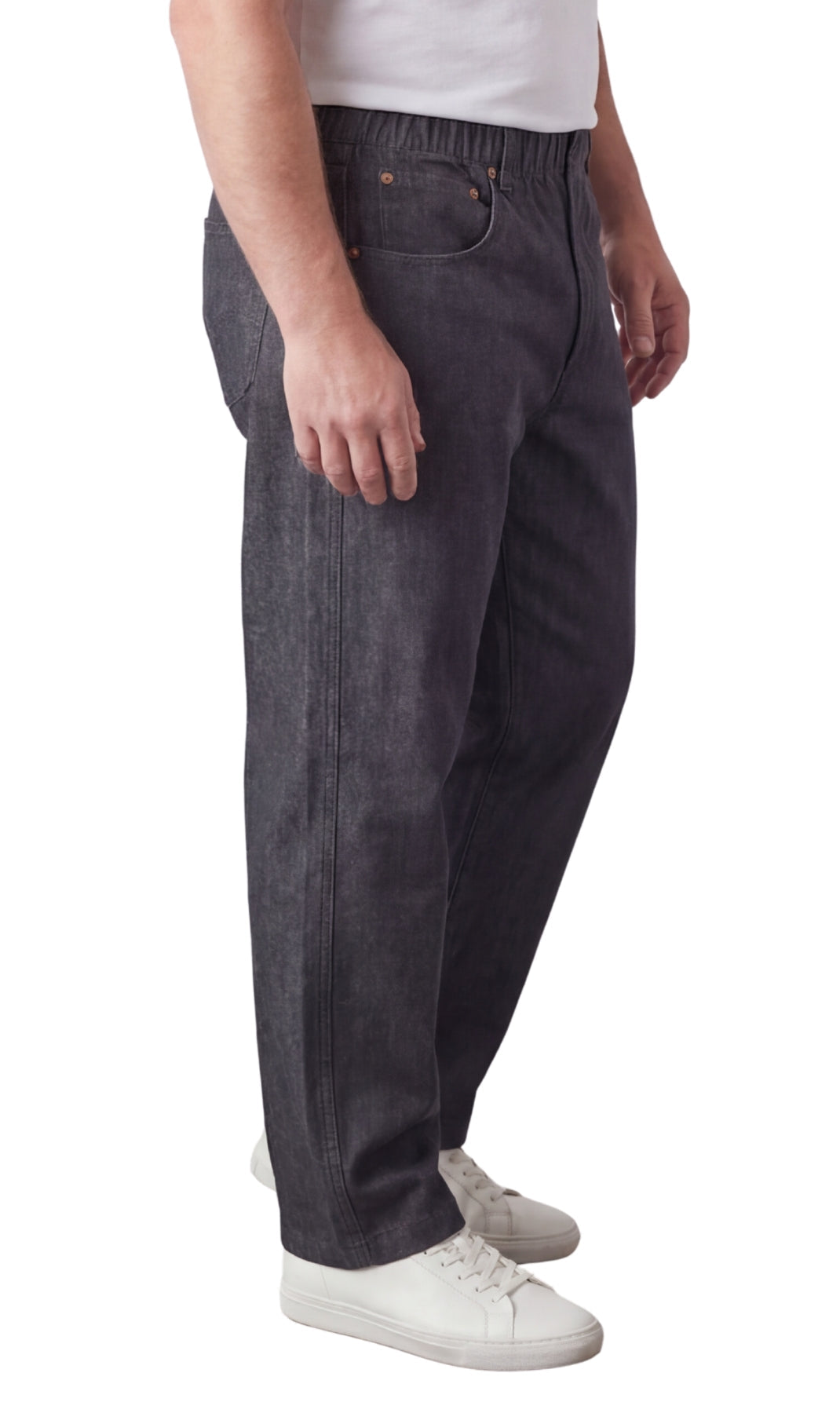 Vaqueros ligeros informales de hombre con cintura elástica – Pantalones vaqueros y de sarga de corte fácil