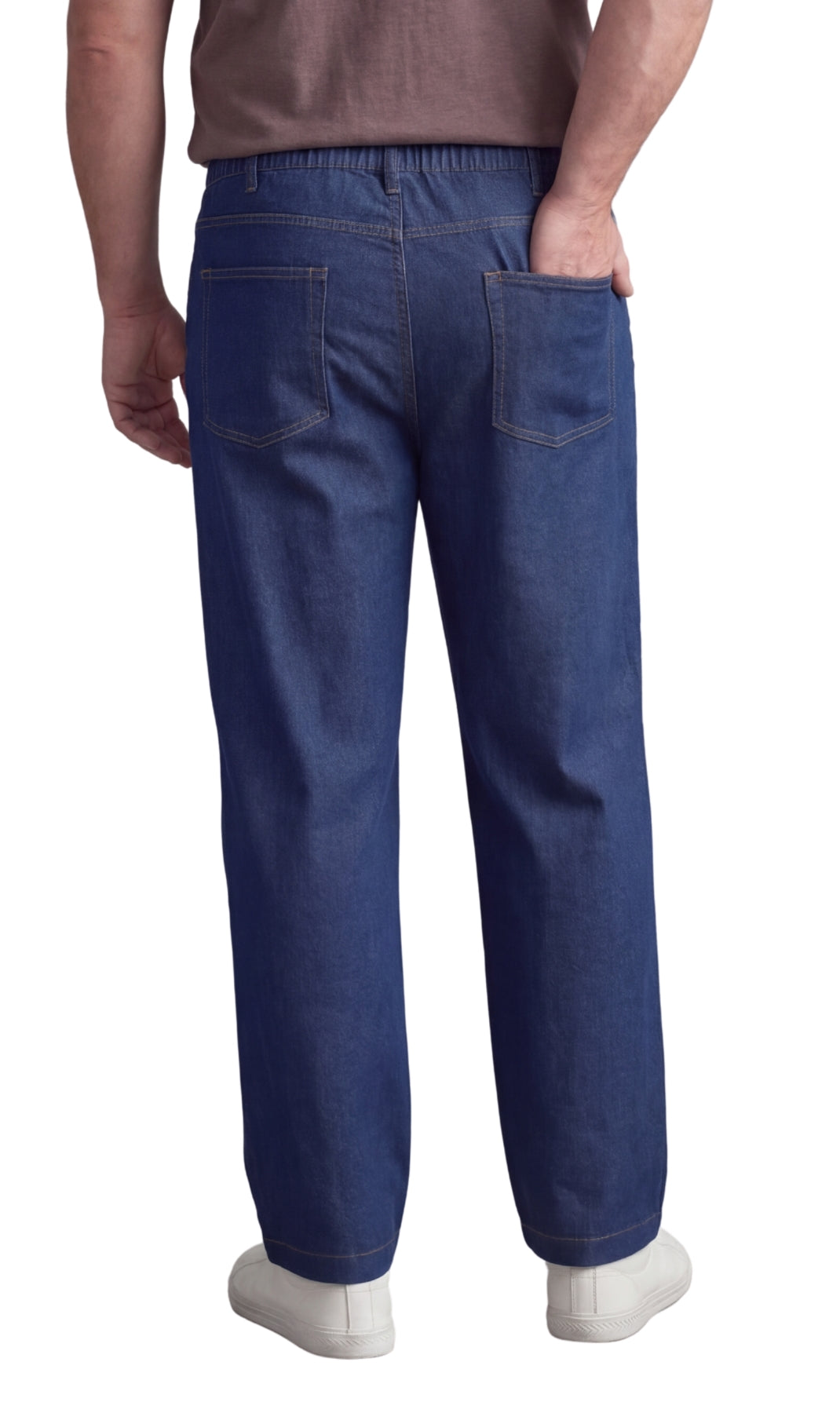 Vaqueros ligeros informales de hombre con cintura elástica – Pantalones vaqueros y de sarga de corte fácil