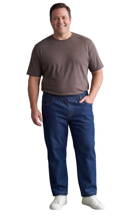 Vaqueros ligeros informales de hombre con cintura elástica – Pantalones vaqueros y de sarga de corte fácil