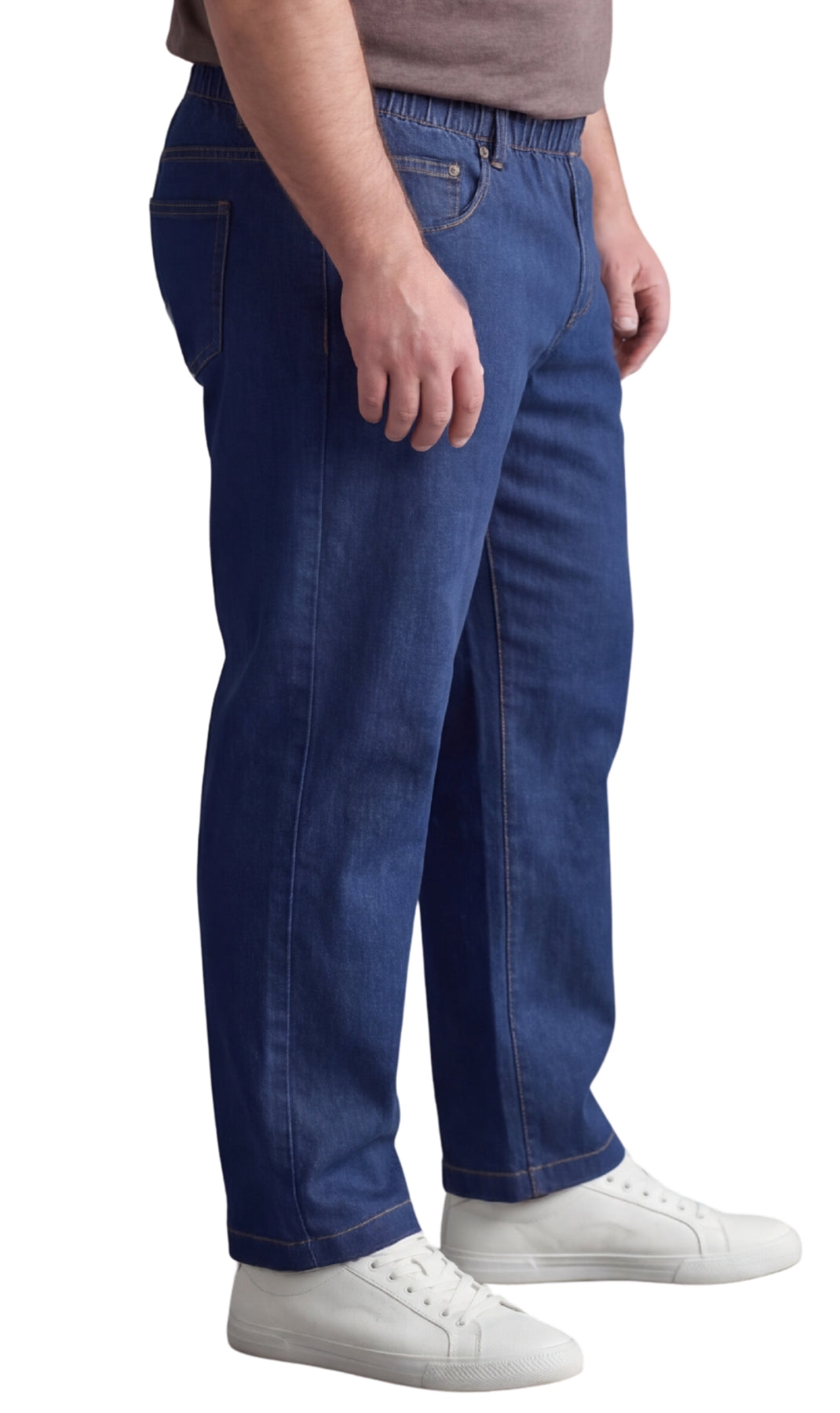 Vaqueros ligeros informales de hombre con cintura elástica – Pantalones vaqueros y de sarga de corte fácil