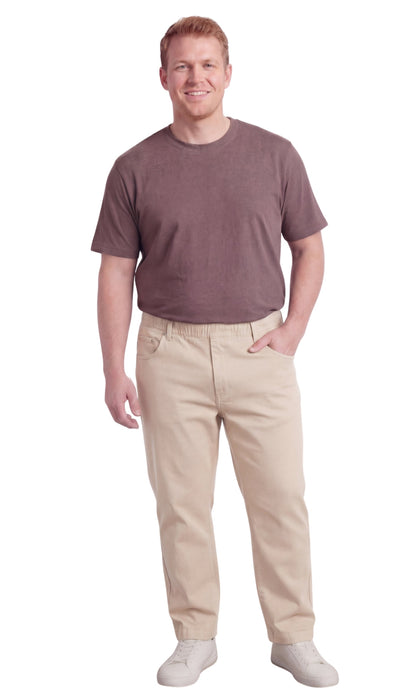 Vaqueros ligeros informales de hombre con cintura elástica – Pantalones vaqueros y de sarga de corte fácil