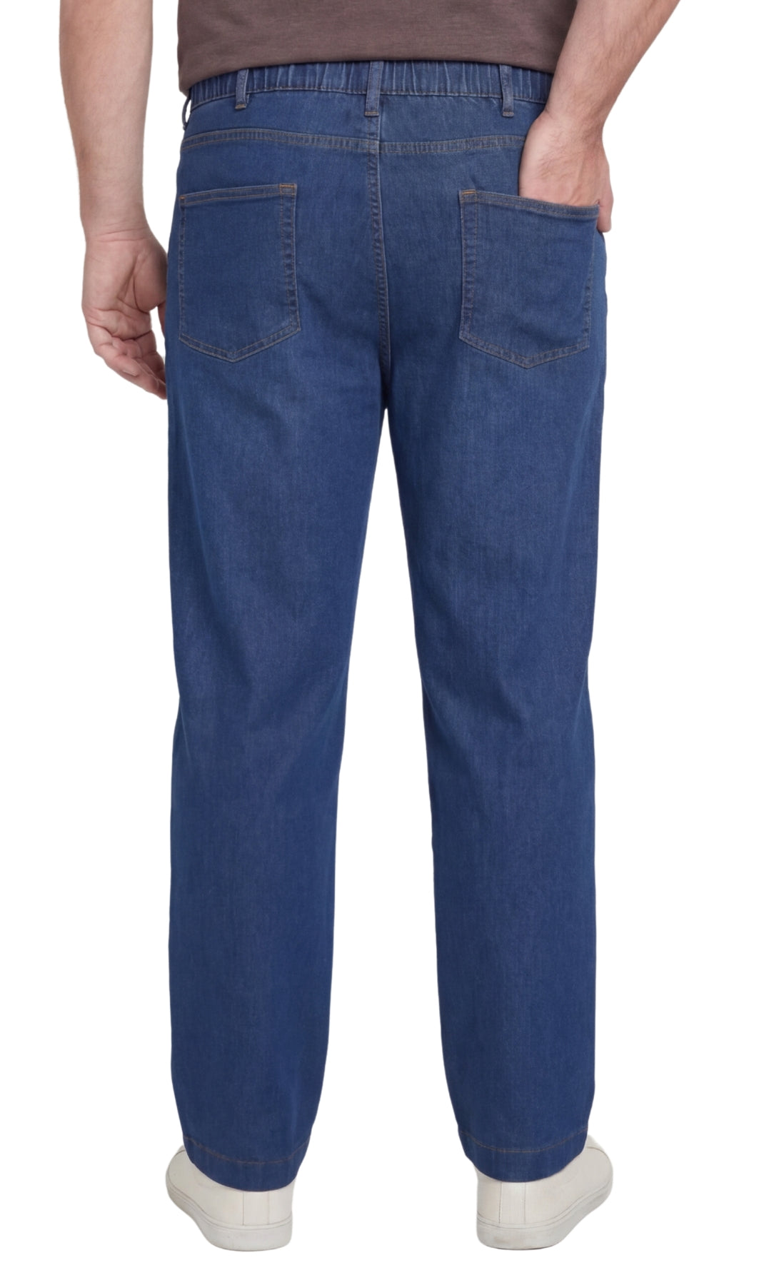 Vaqueros ligeros informales de hombre con cintura elástica – Pantalones vaqueros y de sarga de corte fácil