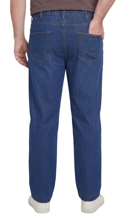 Vaqueros ligeros informales de hombre con cintura elástica – Pantalones vaqueros y de sarga de corte fácil