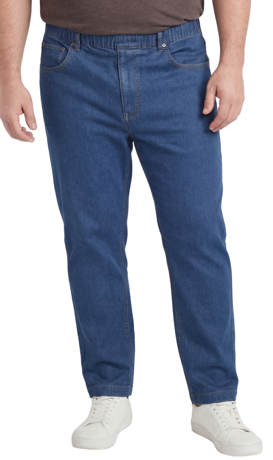 Vaqueros ligeros informales de hombre con cintura elástica – Pantalones vaqueros y de sarga de corte fácil