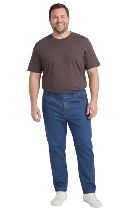 Vaqueros ligeros informales de hombre con cintura elástica – Pantalones vaqueros y de sarga de corte fácil