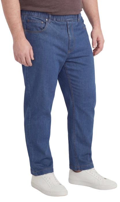 Vaqueros ligeros informales de hombre con cintura elástica – Pantalones vaqueros y de sarga de corte fácil