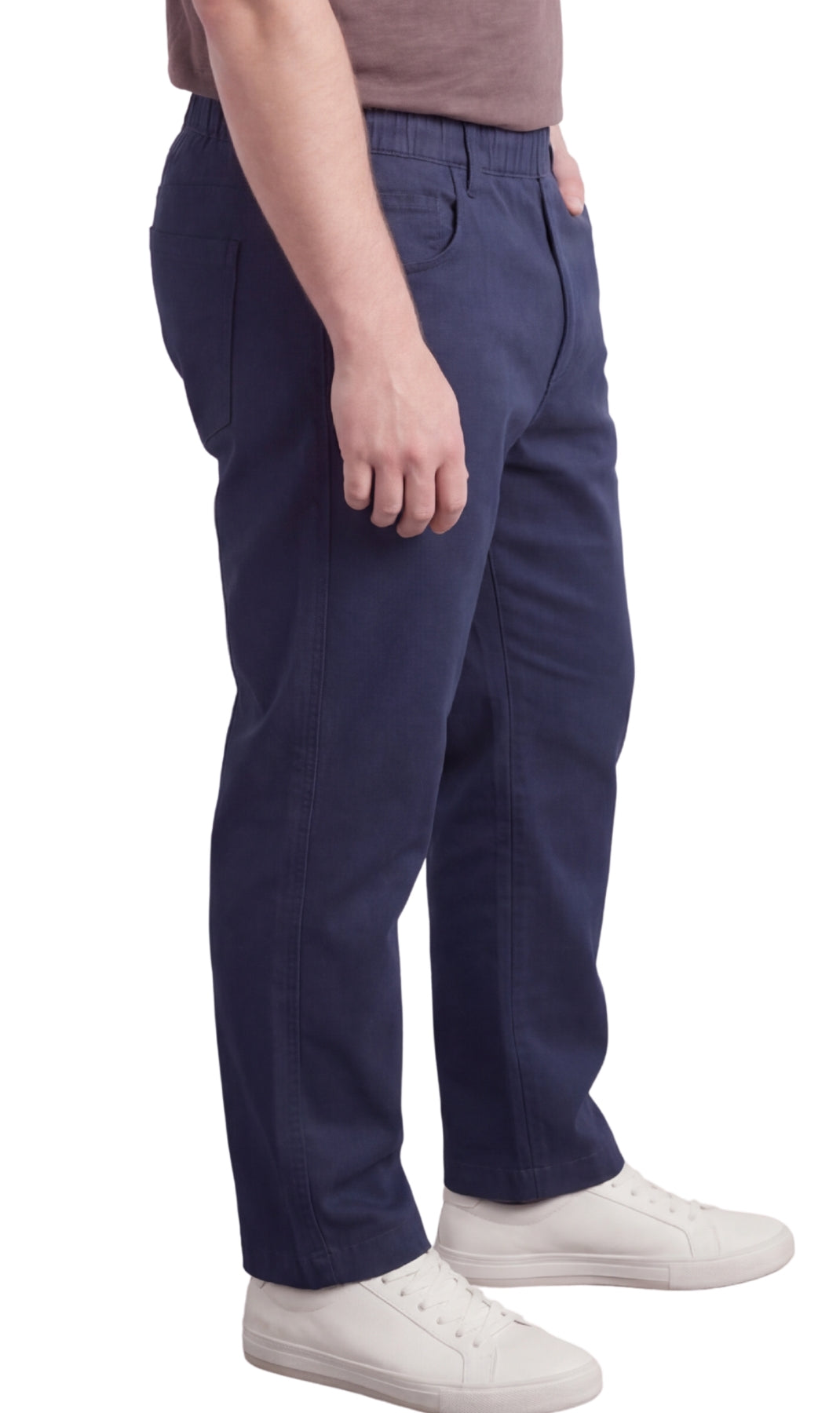 Vaqueros ligeros informales de hombre con cintura elástica – Pantalones vaqueros y de sarga de corte fácil