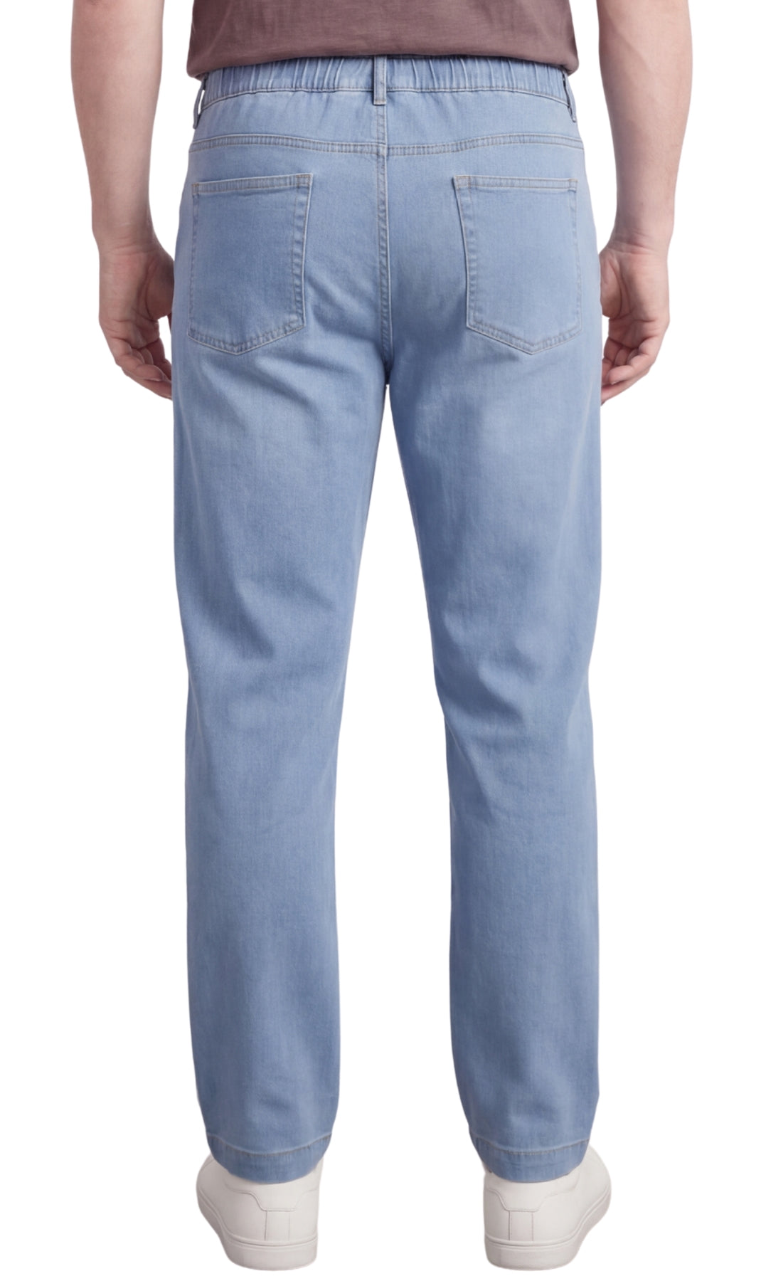 Vaqueros ligeros informales de hombre con cintura elástica – Pantalones vaqueros y de sarga de corte fácil