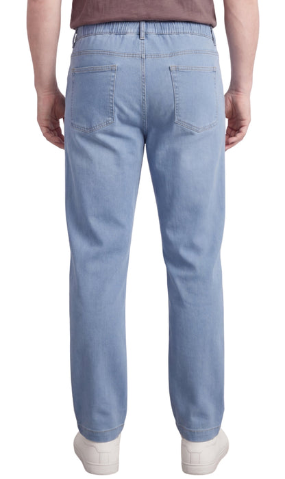 Vaqueros ligeros informales de hombre con cintura elástica – Pantalones vaqueros y de sarga de corte fácil