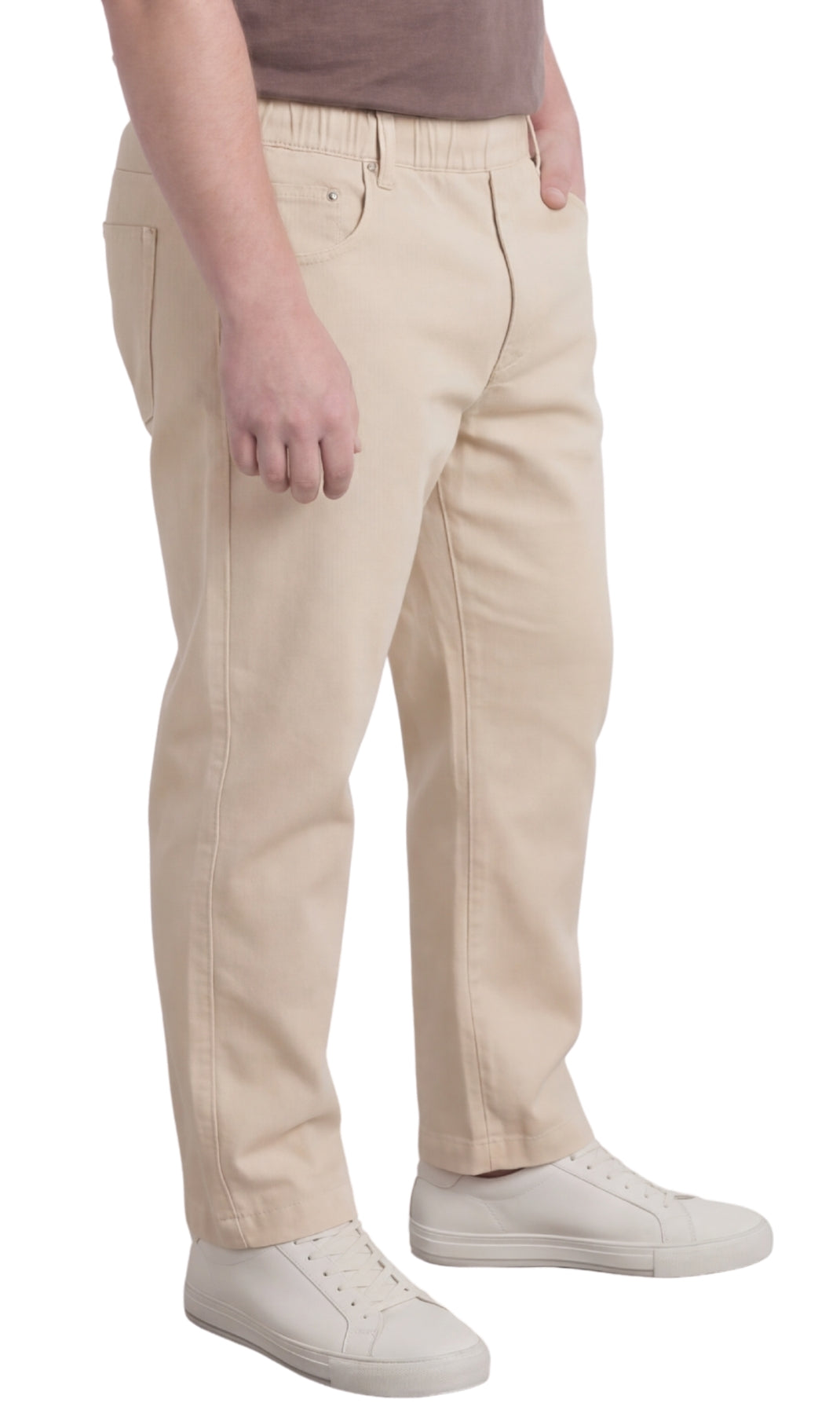 Vaqueros ligeros informales de hombre con cintura elástica – Pantalones vaqueros y de sarga de corte fácil