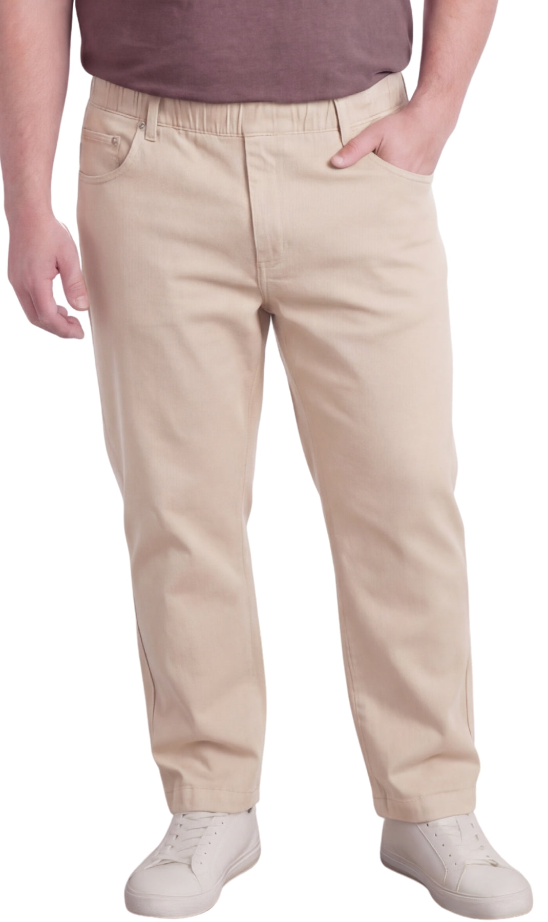 Vaqueros ligeros informales de hombre con cintura elástica – Pantalones vaqueros y de sarga de corte fácil