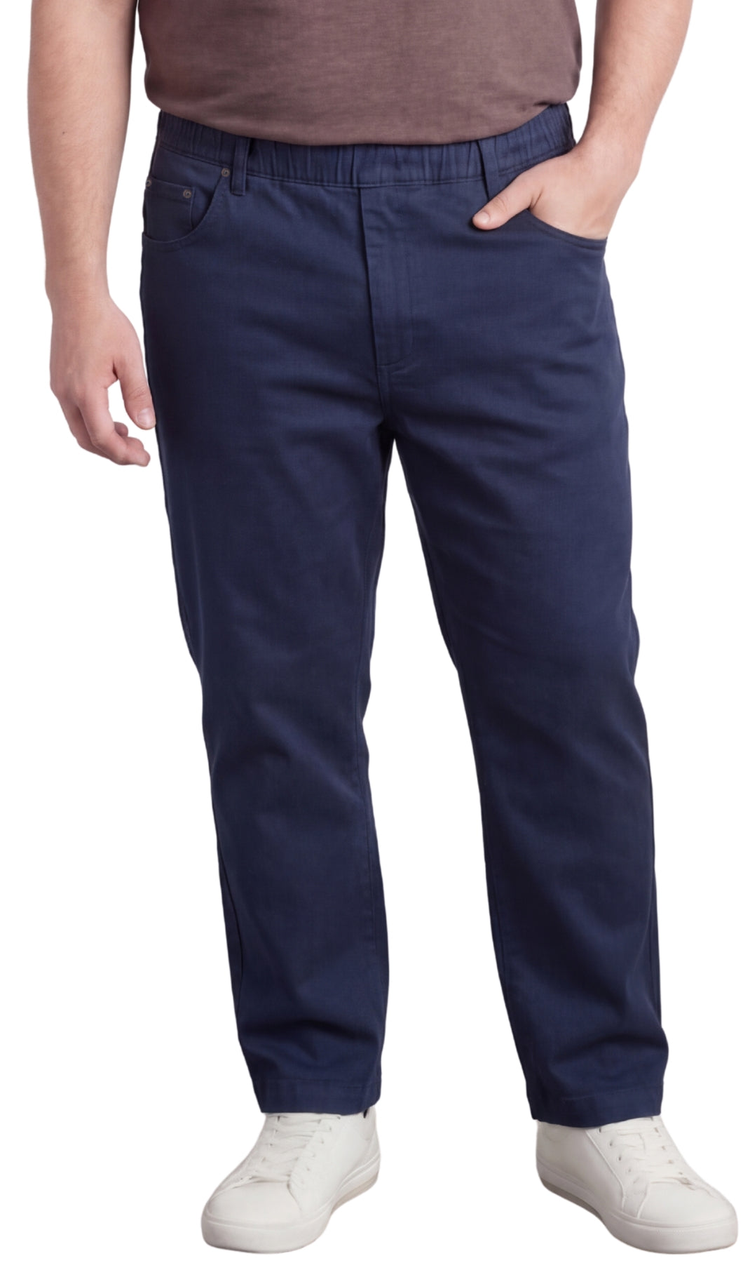 Vaqueros ligeros informales de hombre con cintura elástica – Pantalones vaqueros y de sarga de corte fácil