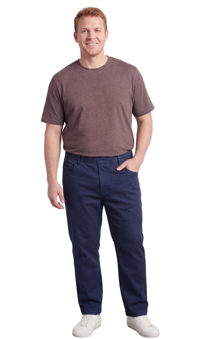 Vaqueros ligeros informales de hombre con cintura elástica – Pantalones vaqueros y de sarga de corte fácil