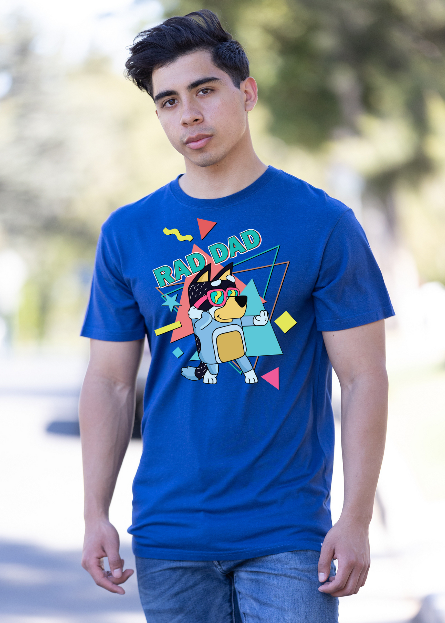 Camiseta gráfica de manga corta para hombre Rad Dad Bluey de bambú
