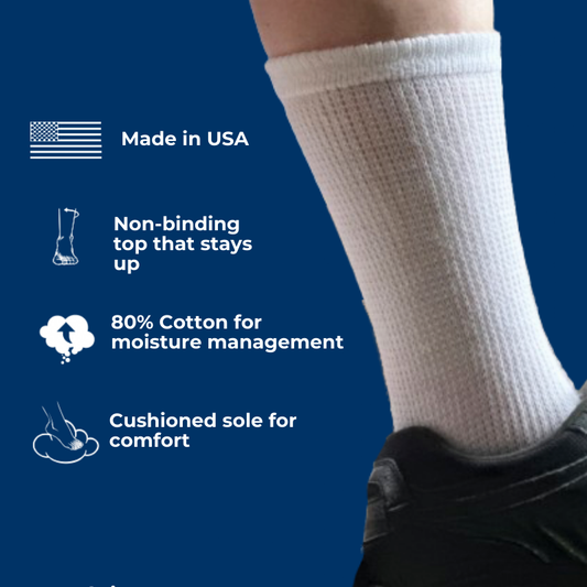 Calcetines de algodón para diabéticos, estilo tripulación, para hombre (6 pares)
