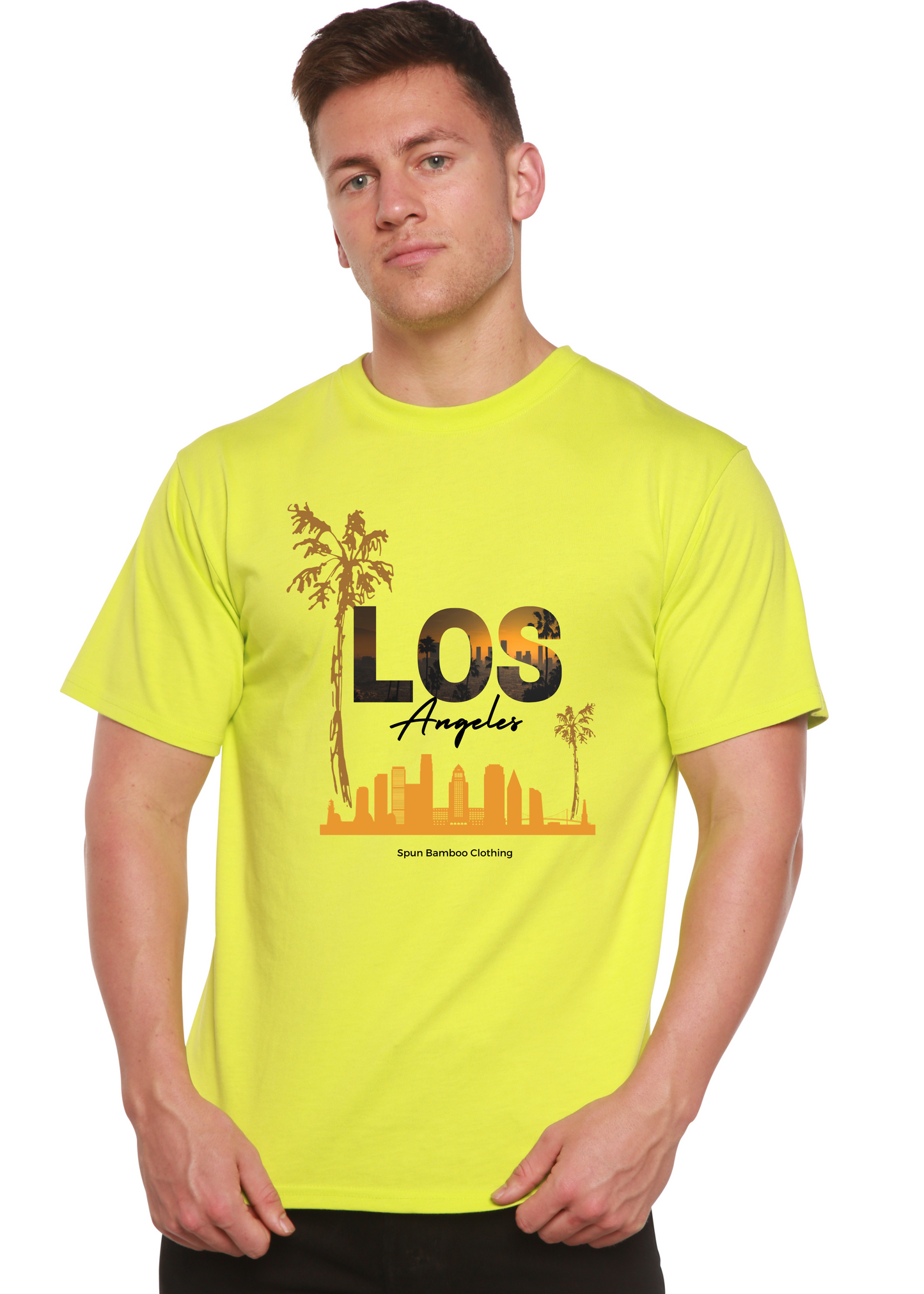Camiseta gráfica unisex de manga corta Los Angeles de viscosa de bambú/algodón orgánico