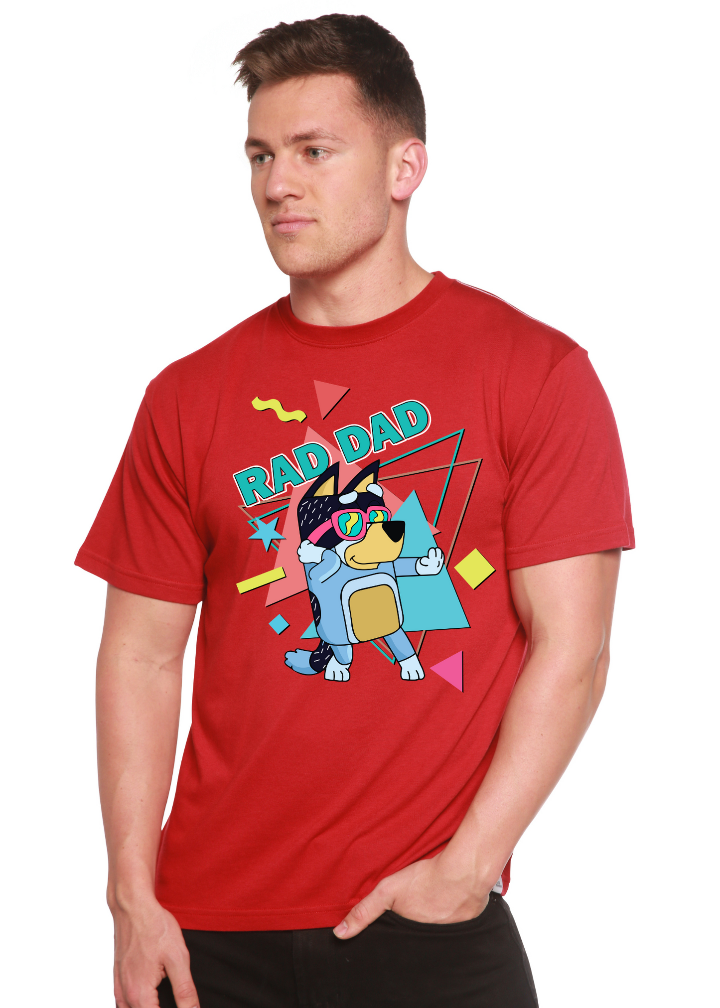 Camiseta gráfica de manga corta para hombre Rad Dad Bluey de bambú