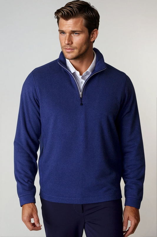 Voey Quarter Zip Sweatshirt - Tokyo Blue