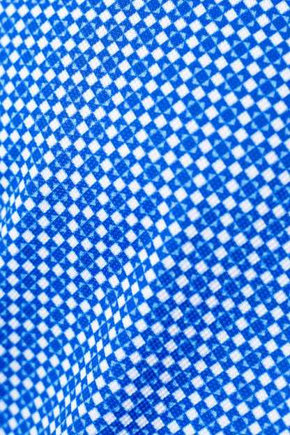 Camisa técnica de manga larga con cuadros suizos - Azul