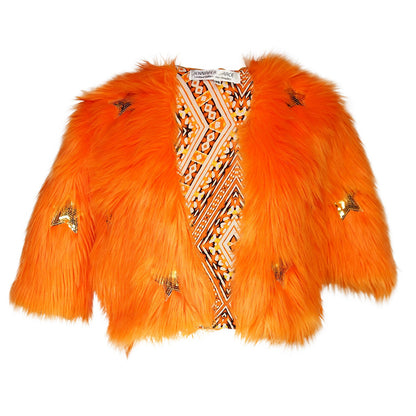 Chaqueta de piel sintética naranja Planet Queen