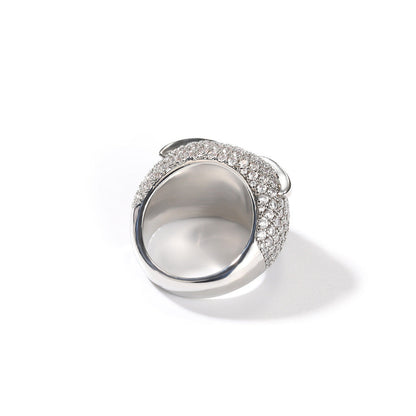 Anillo con incrustaciones de circonio, diseño de búho y estilo hip-hop