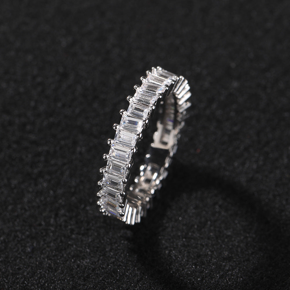 Anillo de cinco piezas para hombre de hip-hop, con diamantes incrustados, genial y atractivo