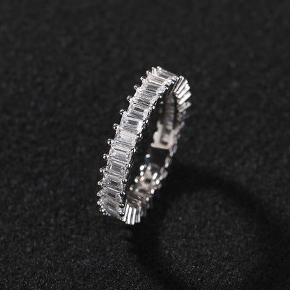 Anillo de cinco piezas para hombre de hip-hop, con diamantes incrustados, genial y atractivo