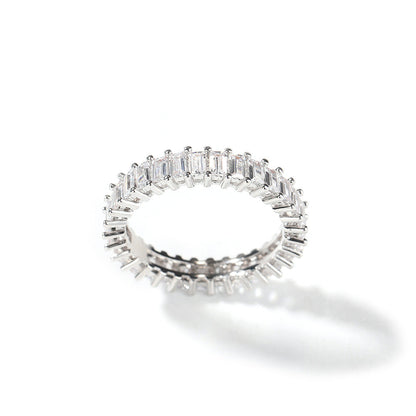 Anillo de cinco piezas para hombre de hip-hop, con diamantes incrustados, genial y atractivo