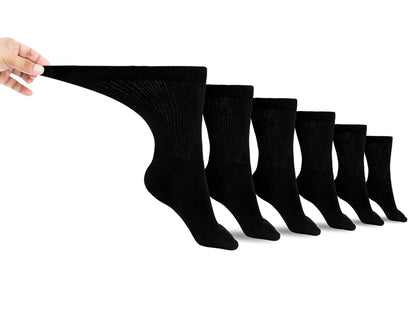 Calcetines de algodón para diabéticos, estilo tripulación, para hombre (6 pares)