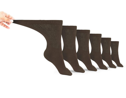 Calcetines de algodón para diabéticos, estilo tripulación, para hombre (6 pares)
