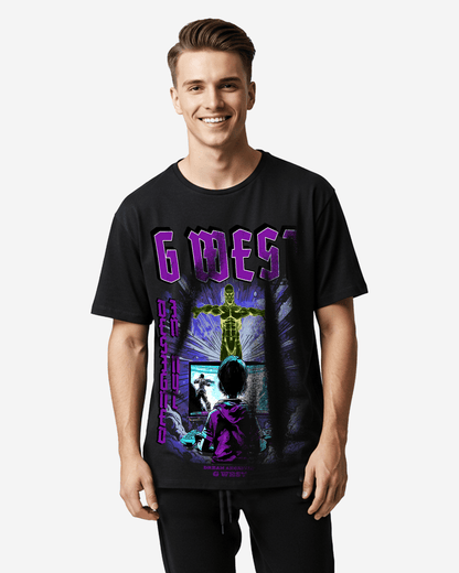 G West Game of G Baby Blue Black Camiseta Oversize Hombre