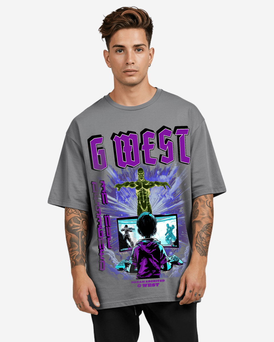G West Game of G Baby Blue Black Camiseta Oversize Hombre