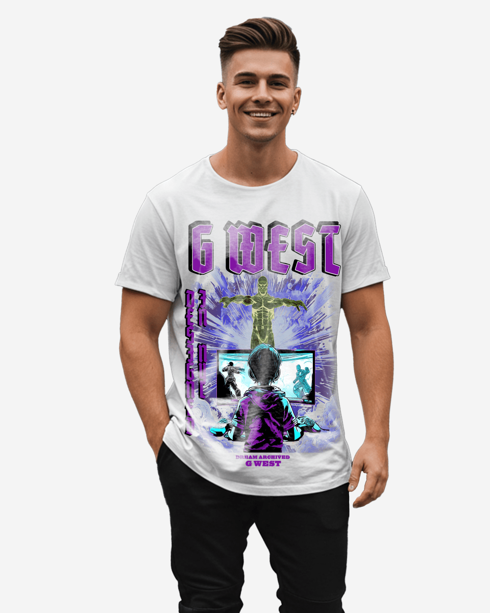 G West Game of G Baby Blue Black Camiseta Oversize Hombre