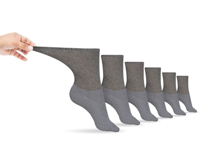 Calcetines de algodón para diabéticos, estilo tripulación, para hombre (6 pares)