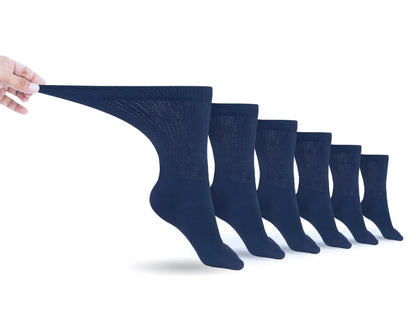 Calcetines de algodón para diabéticos, estilo tripulación, para hombre (6 pares)