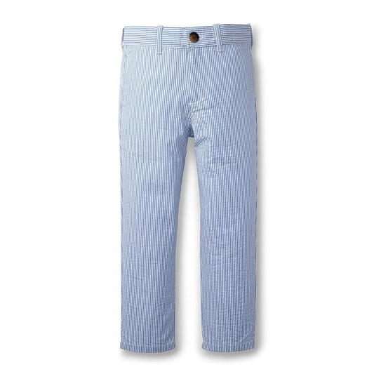 Boys Organic Blue Seersucker Suit Pants